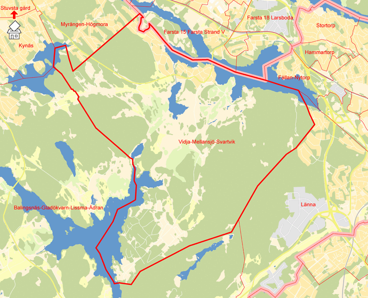 Karta över Vidja-Mellansjö-Svartvik