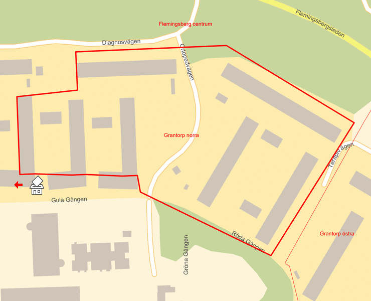 Karta över Grantorp norra