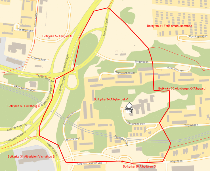 Karta över Botkyrka 34 Albyberget V