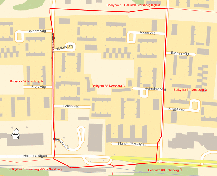 Karta över Botkyrka 58 Norsborg C