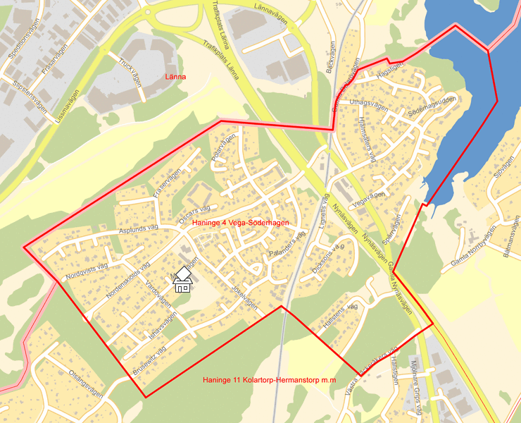 Karta över Haninge 4 Vega-Söderhagen