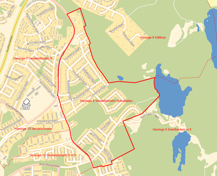 Karta över Haninge 8 Vendelsömalm-Ramsdalen