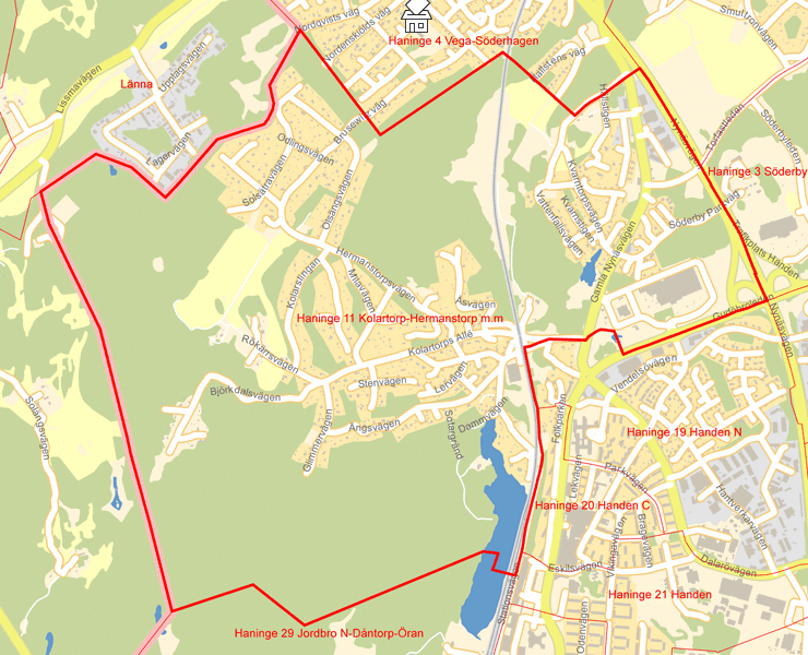 Karta över Haninge 11 Kolartorp-Hermanstorp m.m
