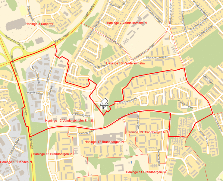 Karta över Haninge 12 Vendelsömalm S m.fl.