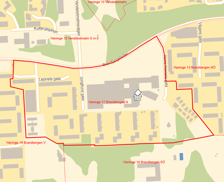 Karta över Haninge 17 Brandbergen N