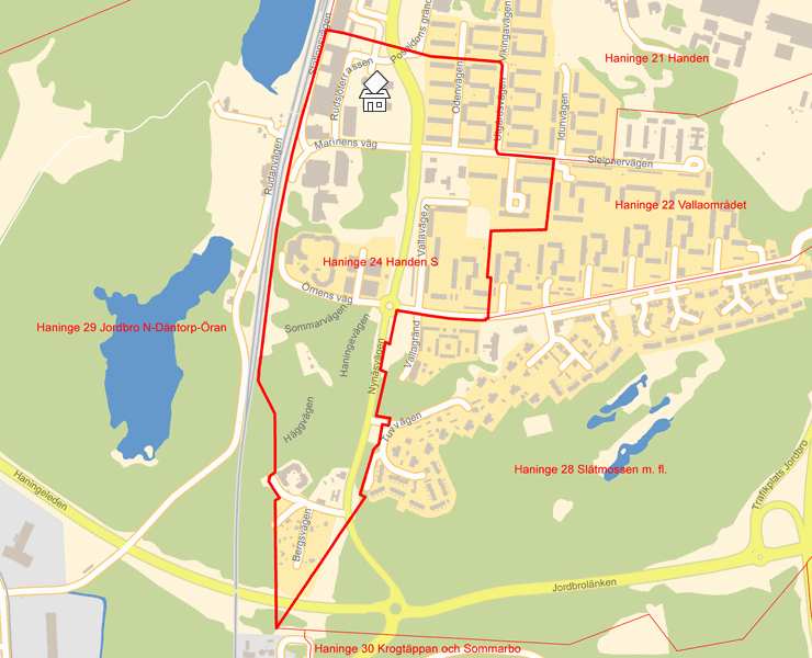 Karta över Haninge 24 Handen S