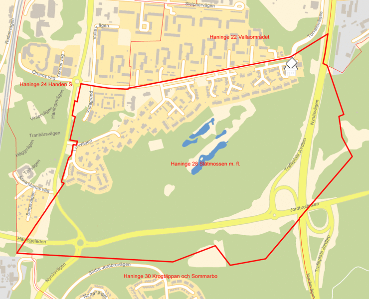 Karta över Haninge 28 Slätmossen m. fl.