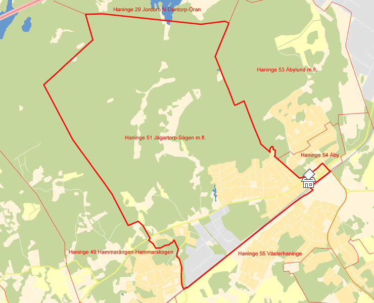 Karta över Haninge 51 Jägartorp-Sågen m.fl.