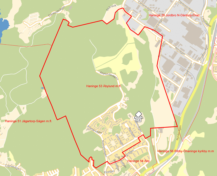 Karta över Haninge 53 Åbylund m.fl.