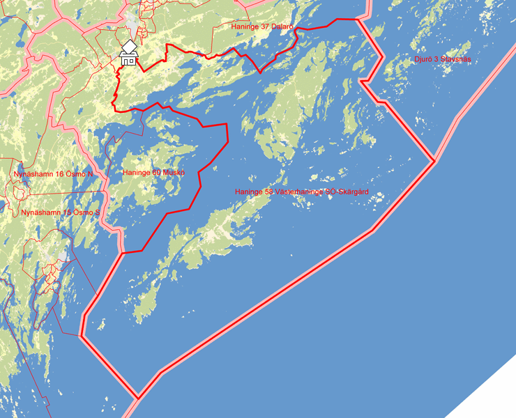 Karta över Haninge 58 Västerhaninge SÖ-Skärgård