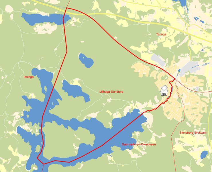 Karta över Lillhaga-Sandtorp