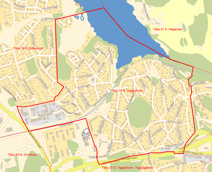 Karta över Täby 19 N. Viggbyholm