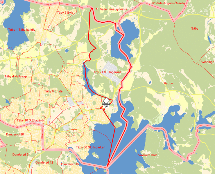 Karta över Täby 21 S. Hägernäs