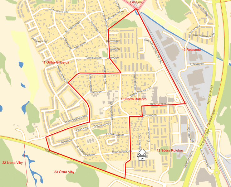 Karta över 10 Norra Rotebro