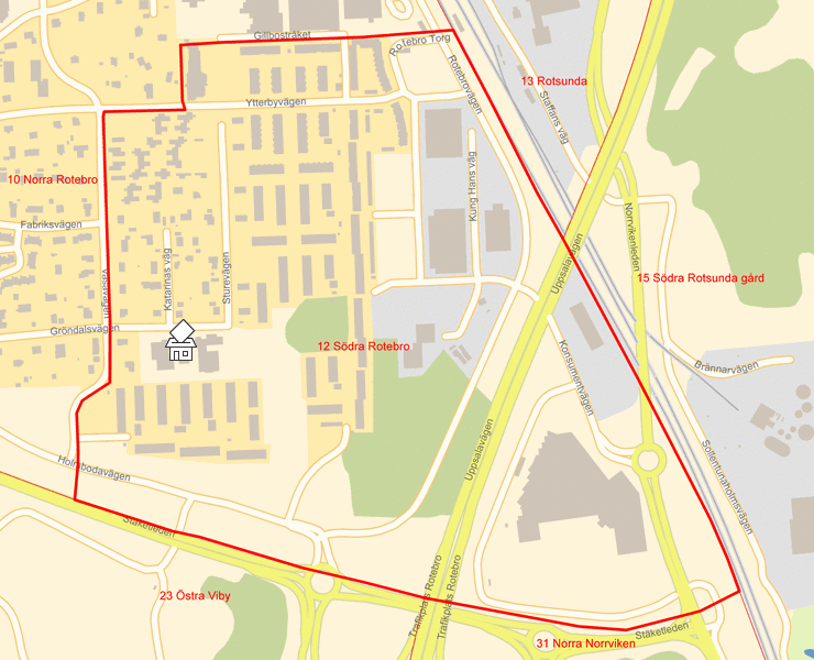 Karta över 12 Södra Rotebro