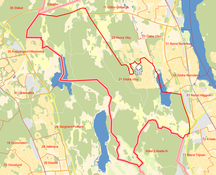 Karta över 21 Södra Viby