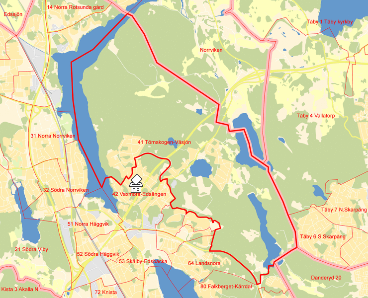 Karta över 41 Törnskogen-Väsjön