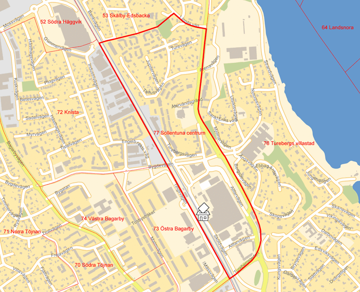 Karta över 77 Sollentuna centrum