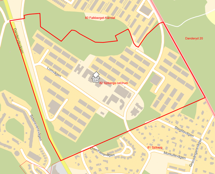 Karta över 82 Sjöbergs centrum