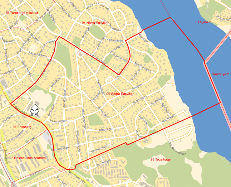 Karta över 90 Södra Edsviken