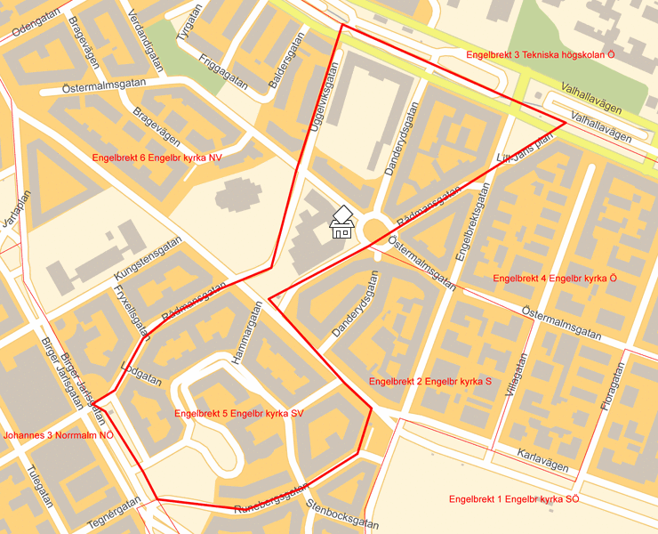 Karta över Engelbrekt 5 Engelbr kyrka SV
