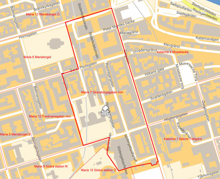 Karta över Maria 7 Skaraborgsgatan mm