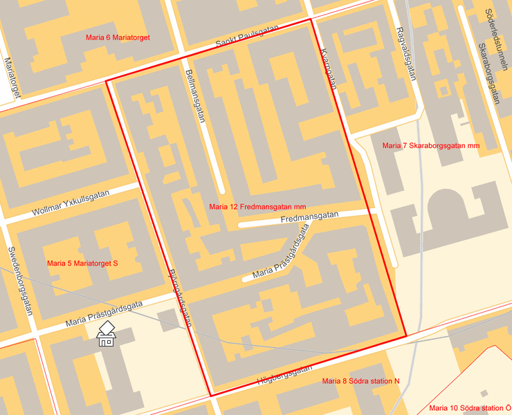 Karta över Maria 12 Fredmansgatan mm