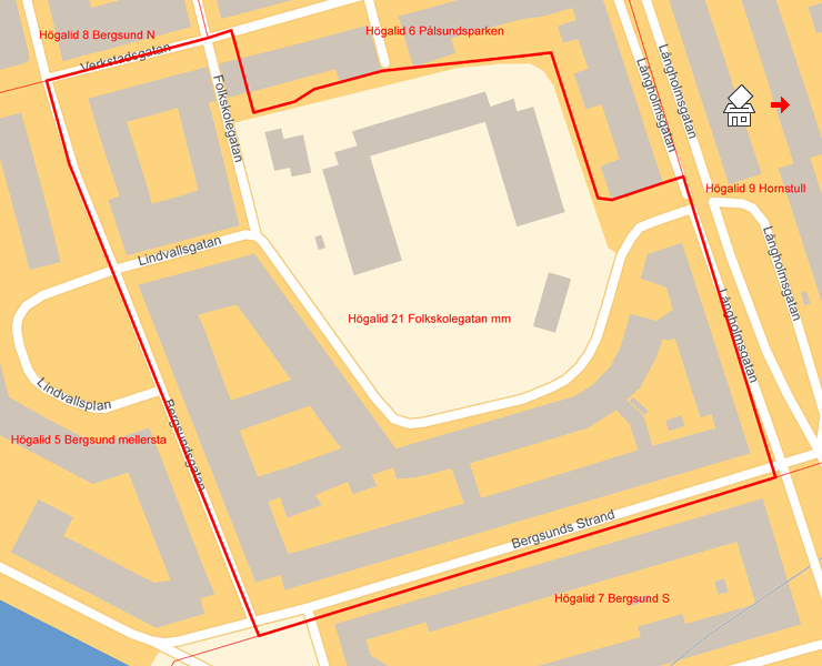 Karta över Högalid 21 Folkskolegatan mm