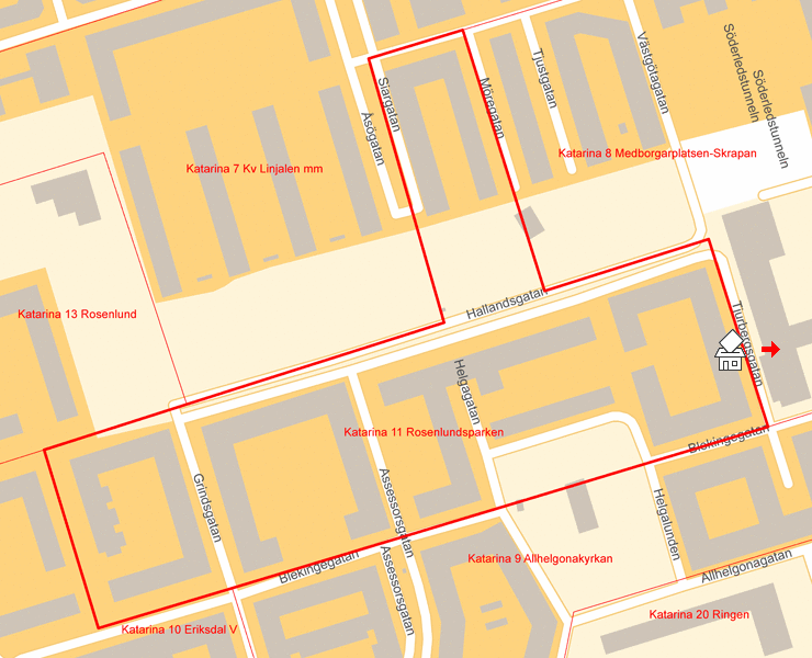 Karta över Katarina 11 Rosenlundsparken