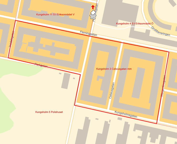 Karta över Kungsholm 3 Celsiusgatan mm