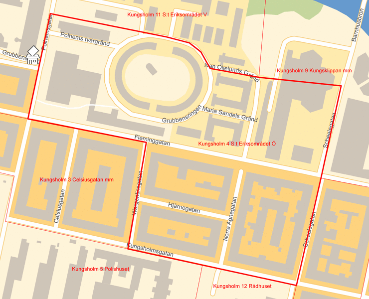 Karta över Kungsholm 4 S:t Eriksområdet Ö
