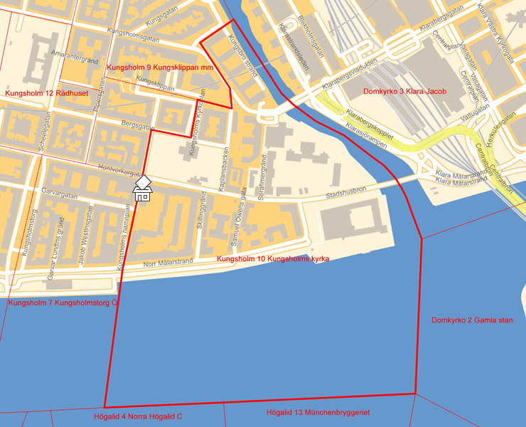 Karta över Kungsholm 10 Kungsholms kyrka