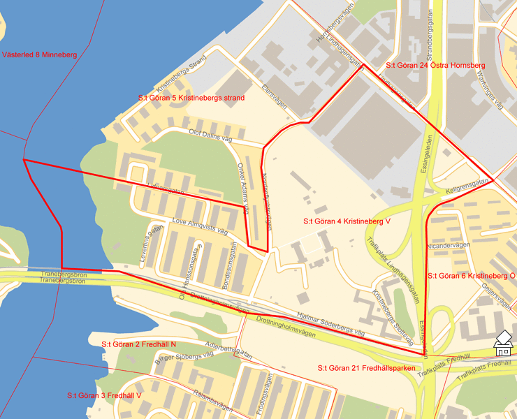 Karta över S:t Göran 4 Kristineberg V