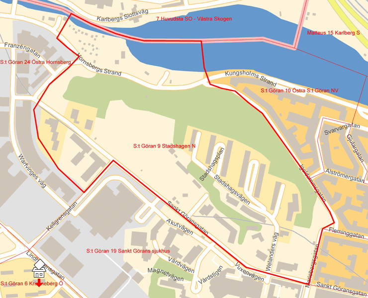 Karta över S:t Göran 9 Stadshagen N