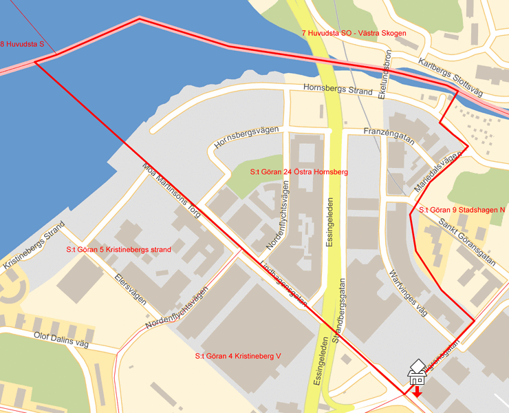 Karta över S:t Göran 24 Östra Hornsberg