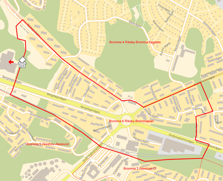 Karta över Bromma 6 Riksby-Brommaplan