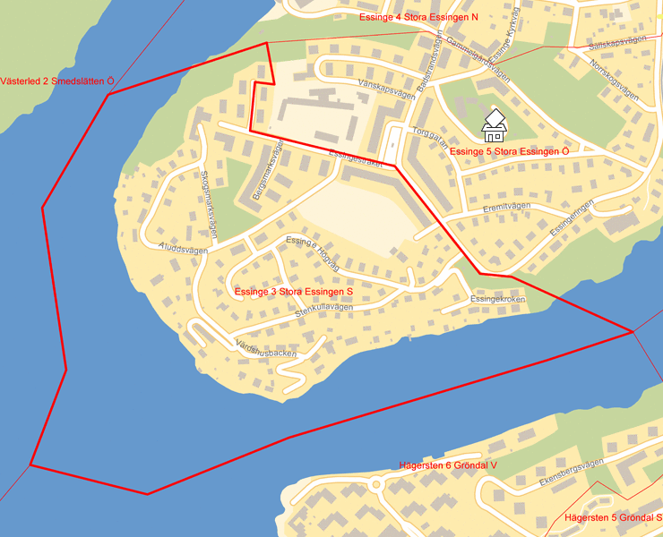 Karta över Essinge 3 Stora Essingen S