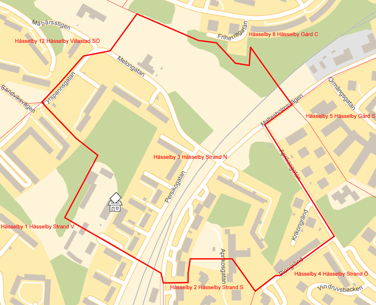 Karta över Hässelby 3 Hässelby Strand N