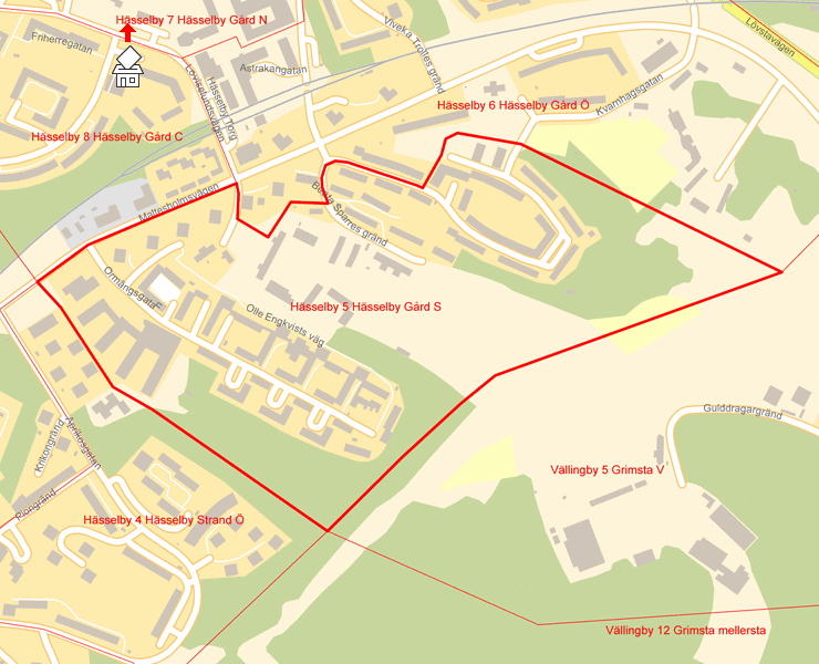 Karta över Hässelby 5 Hässelby Gård S