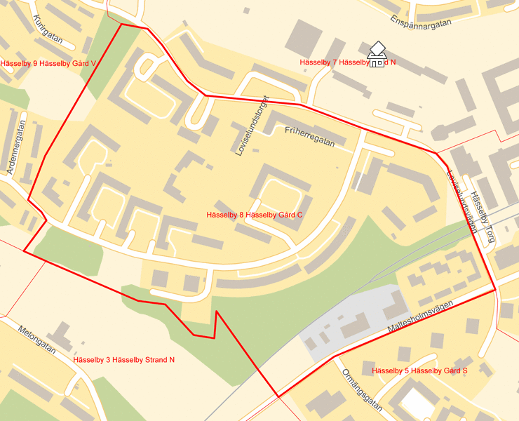 Karta över Hässelby 8 Hässelby Gård C