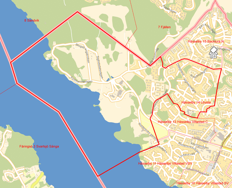 Karta över Hässelby 14 Lövsta