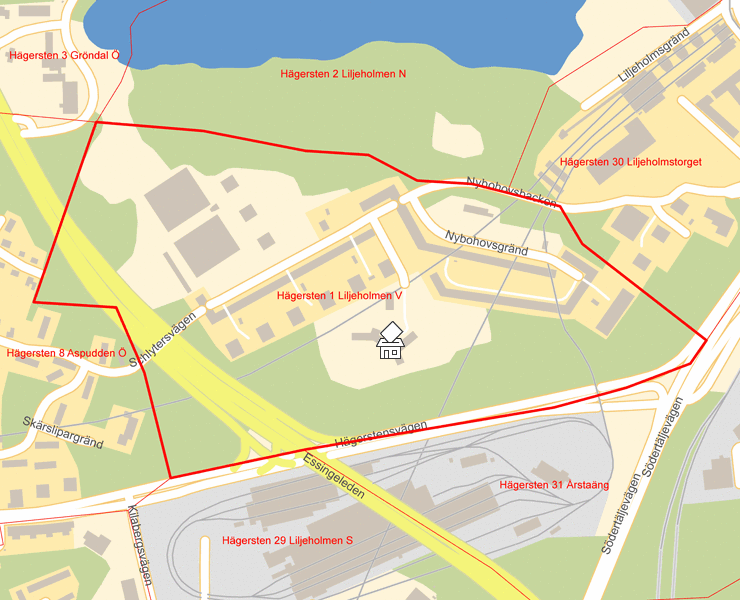 Karta över Hägersten 1 Liljeholmen V