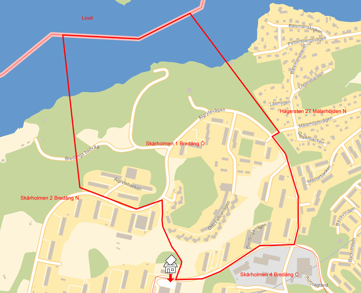 Karta över Skärholmen 1 Bredäng Ö