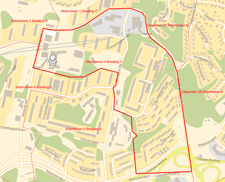 Karta över Skärholmen 4 Bredäng C