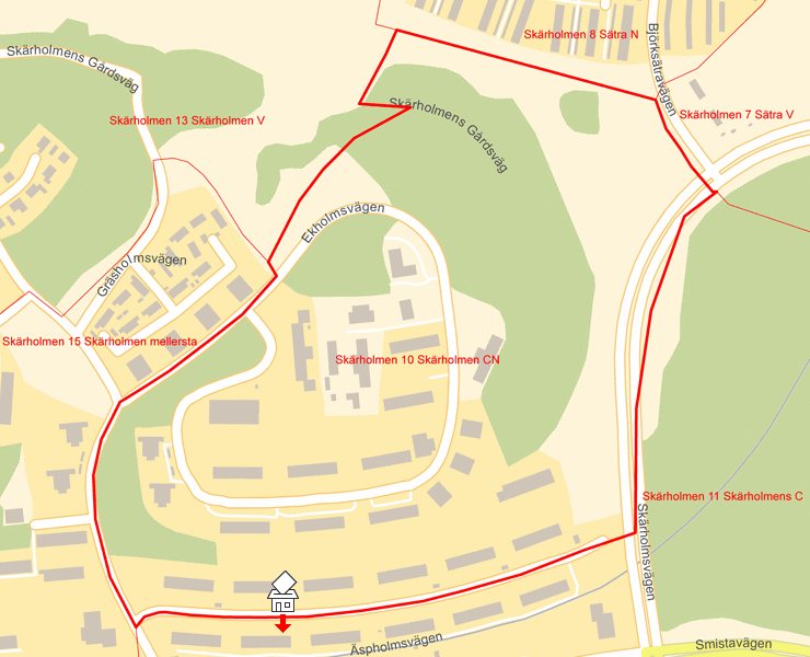 Karta över Skärholmen 10 Skärholmen CN