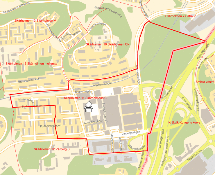 Karta över Skärholmen 11 Skärholmens C
