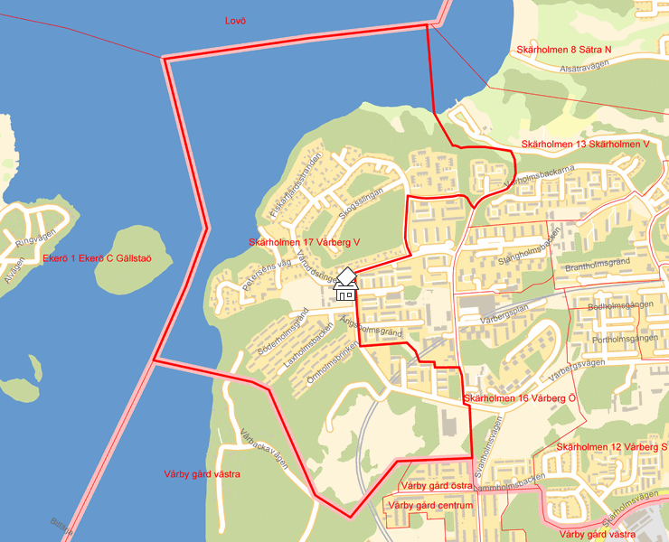 Karta över Skärholmen 17 Vårberg V