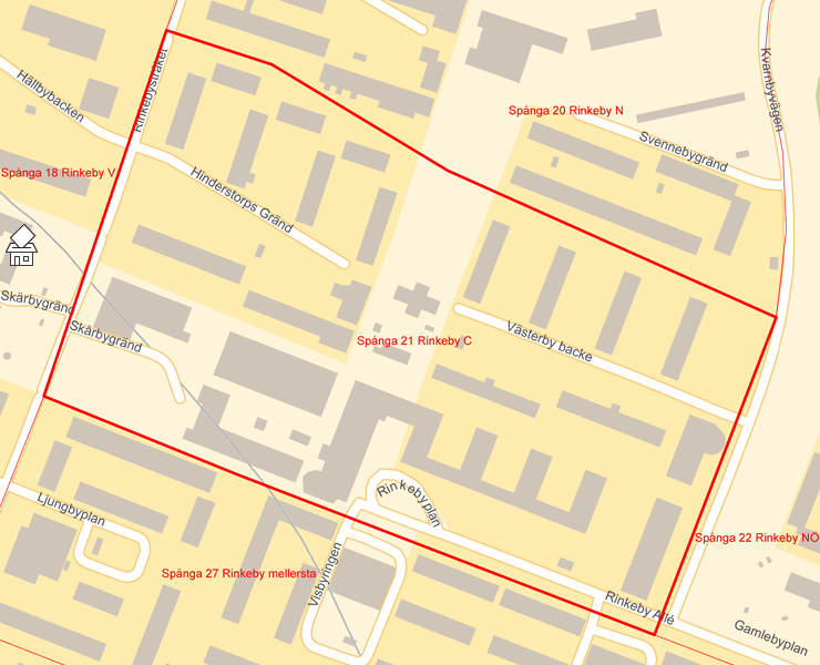 Karta över Spånga 21 Rinkeby C