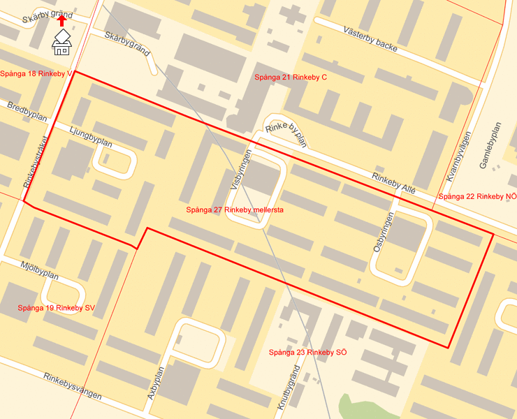 Karta över Spånga 27 Rinkeby mellersta