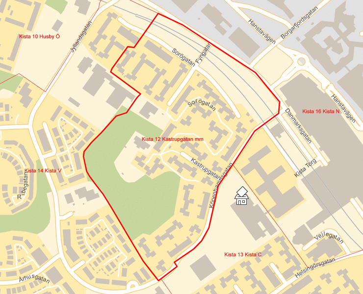Karta över Kista 12 Kastrupgatan mm
